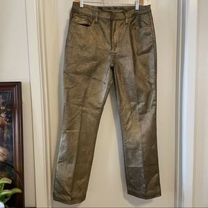 DG2 by Diane Gilman Gold Shimmer Denim Jeans